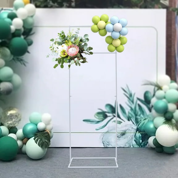 White/Golden Wedding Arch Rectangle Backdrop Stand Iron Balloon Flower Display Frame Decor