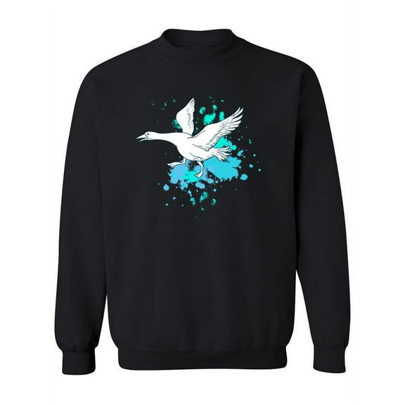 White Goose And Blue Splashes Sweatshirt Women -Image by Shutterstock, Female XX-Large