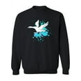 thumbnail image 1 of White Goose And Blue Splashes Sweatshirt Women -Image by Shutterstock, Female x-Large, 1 of 4