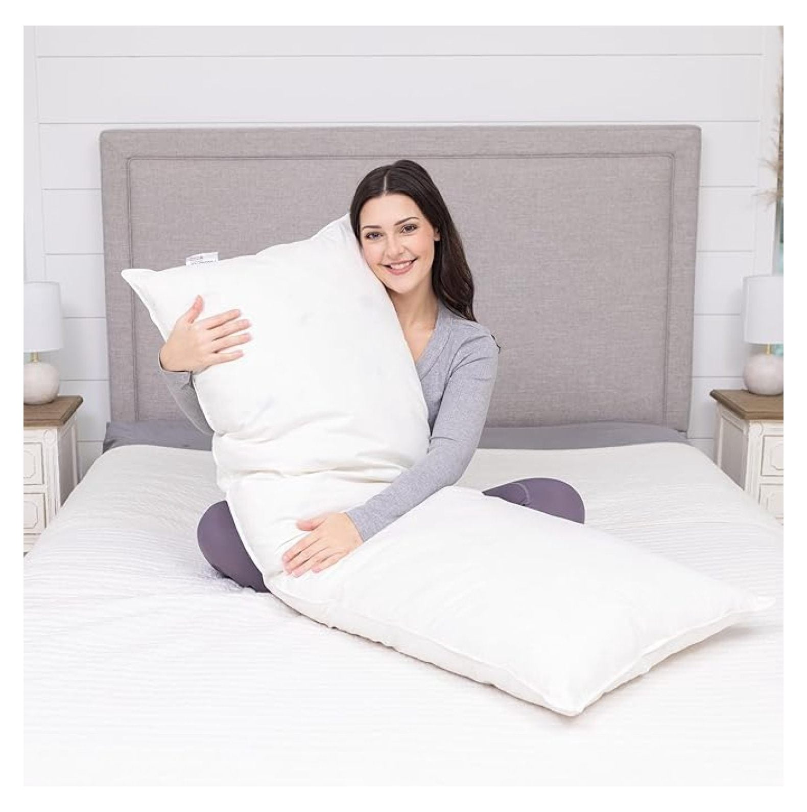 White Goose Down Alternative Body Pillow 20x60" Soft Bedding Sleep Support Cushion