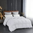 thumbnail image 1 of White Goose Down Feather Comforter Queen Size,Classic All Season Fluffy Warm Ultra Soft ,Hypoallergenic Machine Washable 90x90inches, 1 of 5