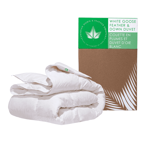 White Goose Feather & Down Comforter - Regular Weight - Twin Size