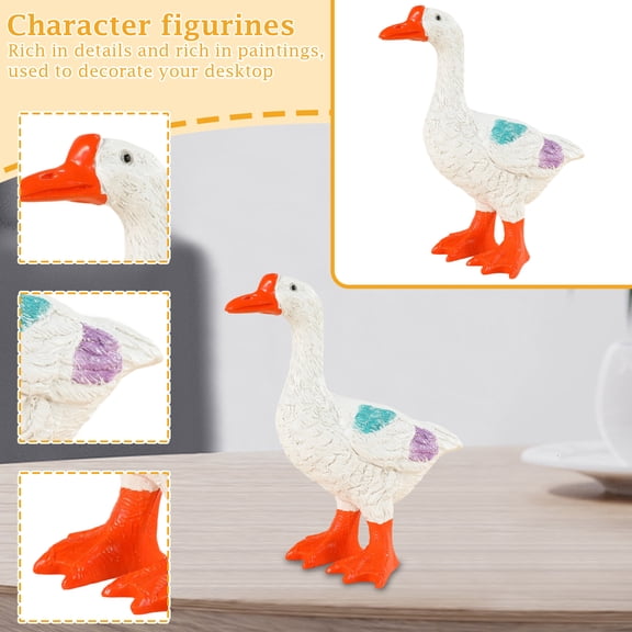 White Goose Model Ornament Home Decor 6 Inch