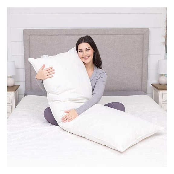 White Goose and Down Body Pillow Pillows Size 20 Inches x 60 Inches