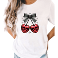 thumbnail image 1 of White Gothic Academia Cherry Skull Print T-Shirt Graphic Tees Shirts Dark Romance Gift S-5XL Mystical Tops, 1 of 5