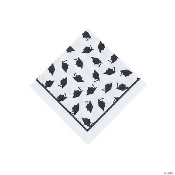 White Graduation Bev Nap - Party Supplies - 50 Pieces