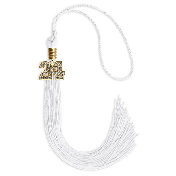 Endea Graduation White Graduation Tassel with Gold Date Drop
