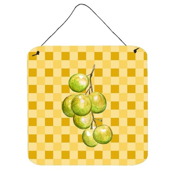 White Grapes on Basketweave Wall or Door Hanging Prints