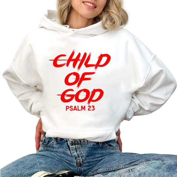 White Graphic Sweatshirt Print hoodie Child of God Psalm 23 Christian Faith Fall Winter Casual Hoodie S-2XL Tops