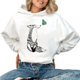 thumbnail image 1 of White Graphic Sweatshirt Print hoodie Sweatshirt Elegant Fox and Butterfly Spring Wear womans S-2XL Tops, 1 of 4