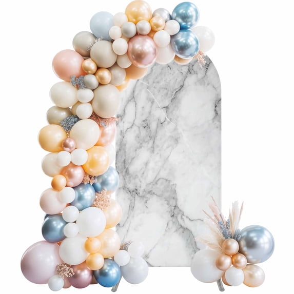 White Gray Arch Backdrop Covers 5 FT, Abstract Art Marble Texture ...
