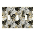 thumbnail image 1 of White Gray Black Gold Marble Light Switch Plate Covers 3 Gang Wall Plate Plastics Outlet Covers for Kitchen Home Office Decor, 1 of 8
