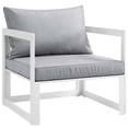 thumbnail image 1 of White Gray Fortuna Outdoor Patio Armchair, 1 of 3