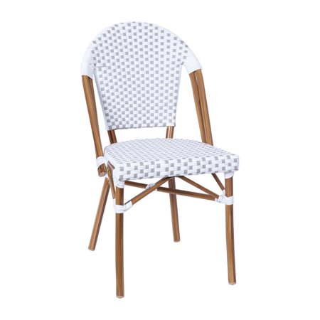 White Gray French Cafe Chair