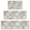 thumbnail image 1 of White Gray Gold Leaf Marble Pattern Kitchen Rugs Sets Of 3,Kitchen Runner Rugs Non Skid Washable,Decorative Kitchen Floor Mats for Kitchen,Sink,Laundry,17"x30"+ 17"x47" + 17"x59", 1 of 6