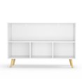 White/Gray Kids Collapsible Fabric Drawers Bookcase for Children with