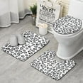 thumbnail image 1 of White and Gray Of Leopard Print Bathroom Rugs Sets 3 Piece,Toilet Cover Set,Absorbent Non Slip Bathroom Mats Sets with U-Shaped Contour Rug Toilet Rug Set, 1 of 5