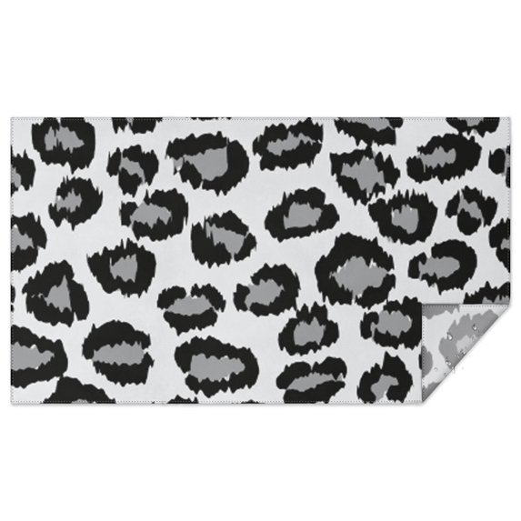 White and Gray Of Leopard Print Rectangle Tablecloth 60"x102",Waterproof Polyester Rectangle Table Cloth, Wipeable Spillproof Polyester Tablecloth for Dining, Camping, Indoor and Outdoor