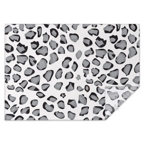 White and Gray Of Leopard Print Rectangle Tablecloth 60"x84",Waterproof Polyester Rectangle Table Cloth, Wipeable Spillproof Polyester Tablecloth for Dining, Camping, Indoor and Outdoor