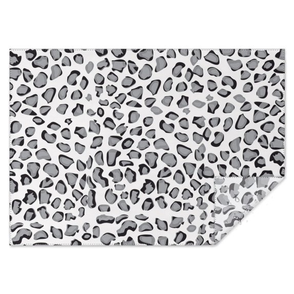 White and Gray Of Leopard Print Rectangle Tablecloth 60"x84",Waterproof Polyester Rectangle Table Cloth, Wipeable Spillproof Polyester Tablecloth for Dining, Camping, Indoor and Outdoor