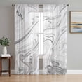 thumbnail image 1 of White Gray Marble Sheer Curtains 72 Inch Length 2 Panels Set, Modern Minimalist Abstract Texture Voile Window Treatment Rod Pocket Curtains Sheers Drapes for Bedroom/Living Room/Kitchen 52"x72"x2, 1 of 7