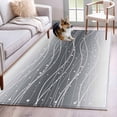 thumbnail image 1 of White Gray Ombre Area Rugs 3'x5', Washable Small Throw Rugs for Living Room Bedroom, Modern Abstract Striped Polka Dots Indoor Outdoor Rug Non-Slip Low Pile Carpet Runner Reversible Floor Mats, 1 of 8