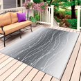 thumbnail image 1 of White Gray Ombre Outdoor Rug 6x9 Ft, Non Slip Washable Area Rug, Modern Abstract Striped Polka Dots Patio Rugs Carpet Runner, Large Floor Mat for Indoor/Outdoor Deck Porch Camping, 1 of 8