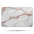 thumbnail image 1 of White Gray Rose Gold Marble Pattern Bathroom Rugs Mat,Non Slip Microfiber Bathroom Rug,Rubber Backing,Soft Bathroom Mats for Bathroom Floor,Tub and Shower,17x27in(43x68cm), 1 of 5