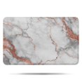 thumbnail image 1 of White Gray Rose Gold Marble Pattern Bathroom Rugs Mat,Non Slip Microfiber Bathroom Rug,Rubber Backing,Soft Bathroom Mats for Bathroom Floor,Tub and Shower,17x27in(43x68cm), 1 of 5