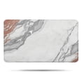thumbnail image 1 of White Gray Rose Gold Marble Pattern Bathroom Rugs Mat,Non Slip Microfiber Bathroom Rug,Rubber Backing,Soft Bathroom Mats for Bathroom Floor,Tub and Shower,17x30in(43x75cm), 1 of 5