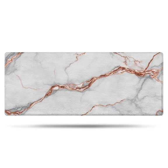 White Gray Rose Gold Marble Pattern Bathroom Rugs Mat,Non Slip Microfiber Bathroom Rug,Rubber Backing,Soft Bathroom Mats for Bathroom Floor,Tub and Shower,60x24in(150x60cm)