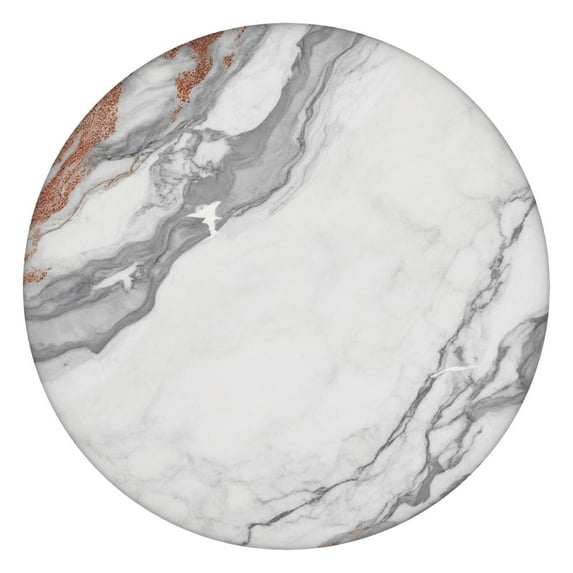 White Gray Rose Gold Marble Pattern Round Fitted Tablecloth with Elastic Edge,Dining Table Cover Waterproof,Outdoor Round Tablecloth for Camping,Dining,Indoor and Outdoor