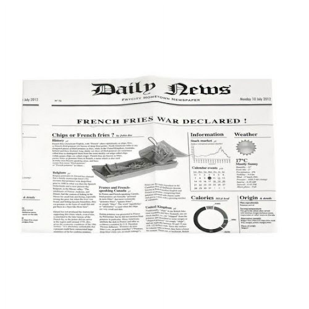 White Greaseproof Paper Newspaper Print 10.6 x 13.8in 500 Pcs per Pack