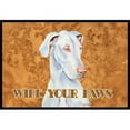 thumbnail image 1 of White Great Dane Wipe Your Paws Indoor Or Outdoor Mat, 1 of 1