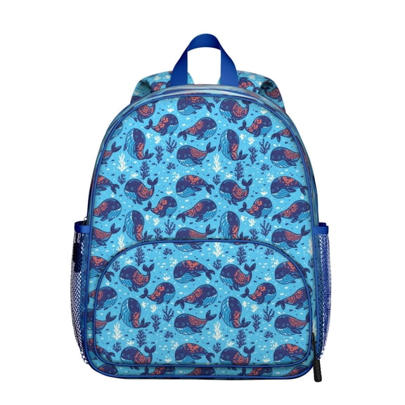 White Great Shark Student Backpack - Waterproof Cartoon School Bag with Underwater Marine Life and Nautical Sea Design, Comfortable Adjustable Shoulder Straps