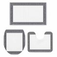 thumbnail image 1 of White Greek Key Bath Mat 3 Piece Bathroom Rug Set, Geometric Greece Ancient Farmhouse Geo Non Slip Bath Rug Contour Mat and Toilet Lid Cover, Absorbent Shower Mats Soft Bath Rugs and Mats Sets, 1 of 8