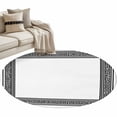 thumbnail image 1 of White Greek Key Large Area Rugs for Bedroom Living Room, Soft Non Slip Carpet Bedside Rug, Geometric Greece Ancient Farmhouse Geo Round Floor Cover Kitchen Accent Rug 3' for Dining Room/Office, 1 of 9