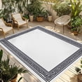 thumbnail image 1 of White Greek Key Outdoor Rug 5x7 Ft - Reversible Patio Rug Outdoor Camping Rugs, Geometric Greece Ancient Farmhouse Geo Washable Indoor Outdoor Area Rugs, Non-Slip Outdoor Carpet Runner for Deck/Porch, 1 of 8