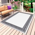 thumbnail image 1 of White Greek Key Outdoor Rug for Patio/Deck/Porch, Non-Slip Large Area Rug 4 x 6 Ft, Geometric Greece Ancient Farmhouse Geo Indoor Outdoor Rugs Washable Area Rugs, Reversible Camping Rug Carpet Runner, 1 of 8