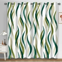 White Green Curtains Geometric Art Modern Abstract Aesthetic Blackout Curtains Sage Green Window Drape for Bedroom Living Room Set Grommet 53"W x 63"L (Pack of 2)