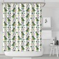 thumbnail image 1 of White Green Dinosaurs Floral Pattern Shower Curtain 84"x72" ,Bathroom Decorative Shower Curtains Set with 12 Hooks,Modern Waterproof Washable Shower Curtain, 1 of 6
