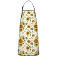 thumbnail image 1 of White Green Leaf Flower Sunflower Pattern Apron-Garden Aprons for Women with Pockets-Cotton Linen Waterproof Kitchen Cooking Gardening Aprons Adjustable for Kitchen,Cooking,BBQ and Salon 33x27 Inch, 1 of 7