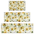 thumbnail image 1 of White Green Leaf Flower Sunflower Pattern Kitchen Rugs Sets Of 3,Kitchen Runner Rugs Non Skid Washable,Decorative Kitchen Floor Mats for Kitchen,Sink,Laundry,17"x30"+ 17"x47" + 17"x59", 1 of 6