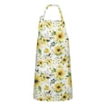 thumbnail image 1 of White Green Leaf Sunflower Pattern Apron-Garden Aprons for Women with Pockets-Cotton Linen Waterproof Kitchen Cooking Gardening Aprons Adjustable for Kitchen,Cooking,BBQ and Salon 33x27 Inch, 1 of 7