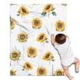 thumbnail image 1 of White Green Leaf Sunflower Pattern Blanket,Comfortable Soft Flannel Throw Blanket,All Season,Warm Lightweight Blankets for Sofa Bed Couch Living Room Chair,30"x40", 1 of 4
