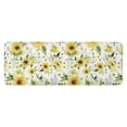 thumbnail image 1 of White Green Leaf Sunflower Pattern Kitchen Rug Mat,Kitchen Runner Rugs Non Skid Washable,Decorative Kitchen Floor Mats for Kitchen,Sink,Laundry,17"x47.2", 1 of 7