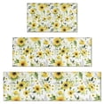 thumbnail image 1 of White Green Leaf Sunflower Pattern Kitchen Rugs Sets Of 3,Kitchen Runner Rugs Non Skid Washable,Decorative Kitchen Floor Mats for Kitchen,Sink,Laundry,17"x30"+ 17"x47" + 17"x59", 1 of 6