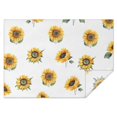 thumbnail image 1 of White Green Leaf Sunflower Pattern Rectangle Tablecloth 60"x84",Waterproof Polyester Rectangle Table Cloth, Wipeable Spillproof Polyester Tablecloth for Dining, Camping, Indoor and Outdoor, 1 of 5