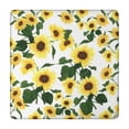 thumbnail image 1 of White Green Leaf Sunflower Pattern Square Fitted Tablecloth with Elastic Edge,Square Table Cover,Washable Elastic Table Cover for Home Kitchen Party Decor 34"x34", 1 of 6