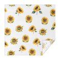 thumbnail image 1 of White Green Leaf Sunflower Pattern Square Tablecloth,Waterproof Square Table Cover,Wipeable Spillproof Washable Table Cover for Home Kitchen Party Decor 42"X42"(107x107cm), 1 of 6